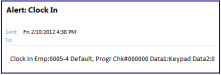 Sample Email Alert - Clock In