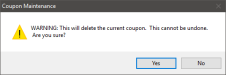 Coupon Maintenance Reset Coupon File Confirmation Dialog