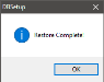 Restore Complete! dialog