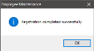 Employee Maintenance Fingerprint Registation Completed Successfully
