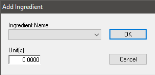 Add Item Ingredients Window