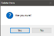 Screenshot of Confirm Delete Item