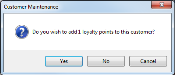 Screenshot of Customer Maintenance confirmation prompt