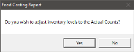 Adjusting Inventory Levels Dialog