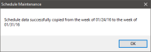 Schedule Maitenance Copy Schedule Success Message